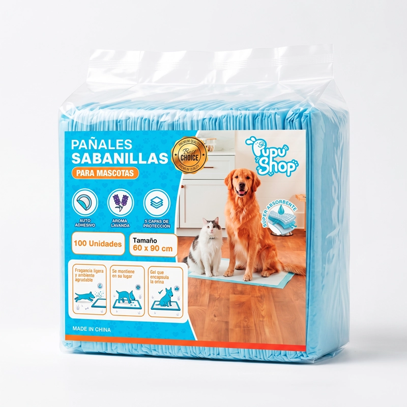 100 PAÑALES SABANILLAS MASCOTAS PERROS 60X90 CM PUPU SHOP - 1