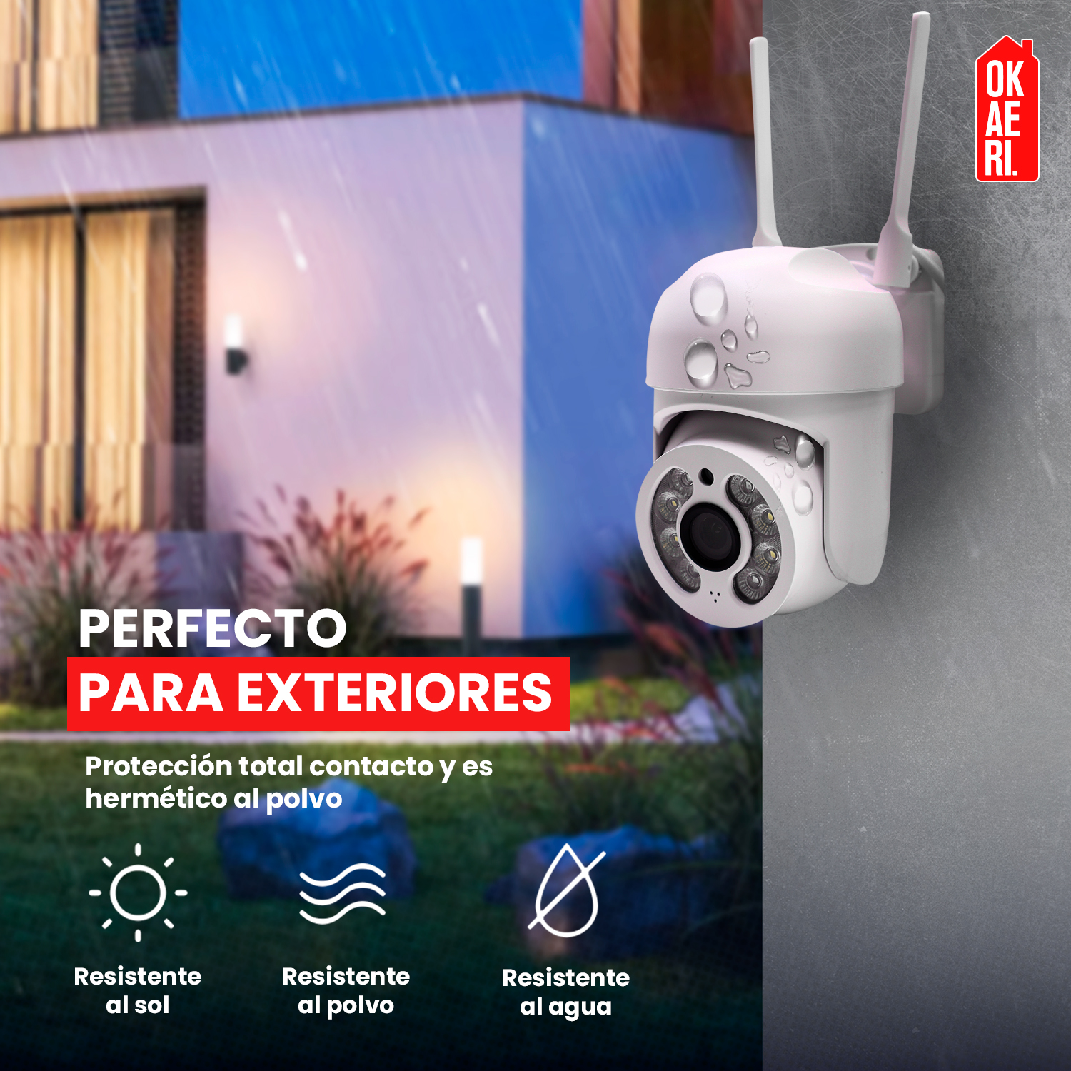 CÁMARA IP CON SENSOR DE MOVIMIENTO IMPERMEABLE WIFI FULL HD - 4