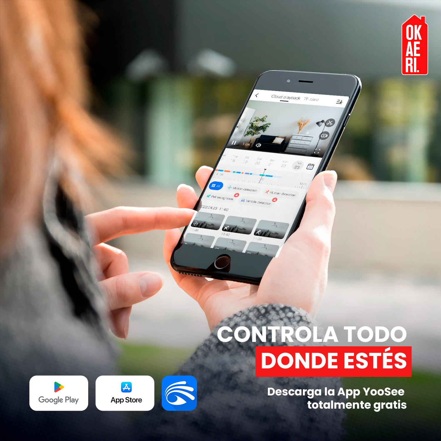 CÁMARA IP CON SENSOR DE MOVIMIENTO IMPERMEABLE WIFI FULL HD - 6