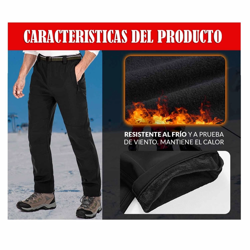 PANTALON TERMICO SOFTSHELL IMPERMEABLE HOMBRE INVIERNO FRIO - 6