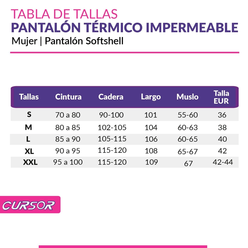 PANTALON TERMICO IMPERMEABLE SOFTSHELL CON MICROPOLAR MUJER - 9