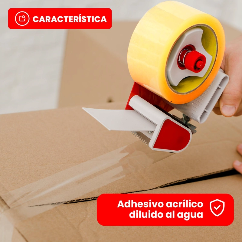 PACK 6X CINTAS EMBALAJES CURSOR ULTRA RESISTENTE BRILLANTE ROLLOS 100 MTS 48 MM TRANSPARENTES - 4