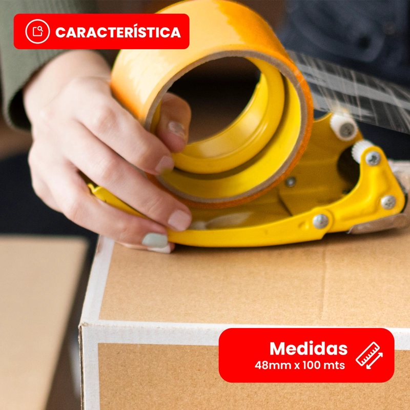 PACK 6X CINTAS EMBALAJES CURSOR ULTRA RESISTENTE BRILLANTE ROLLOS 100 MTS 48 MM TRANSPARENTES - 6