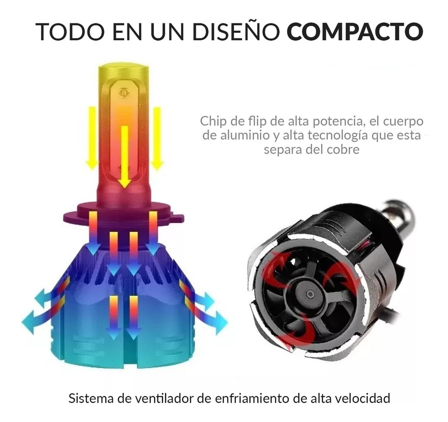 KIT TURBO LED CURSOR H4 H1 H3 H7 H11 H13 9005 9006 880 12000LM/ C6 H7 - 6