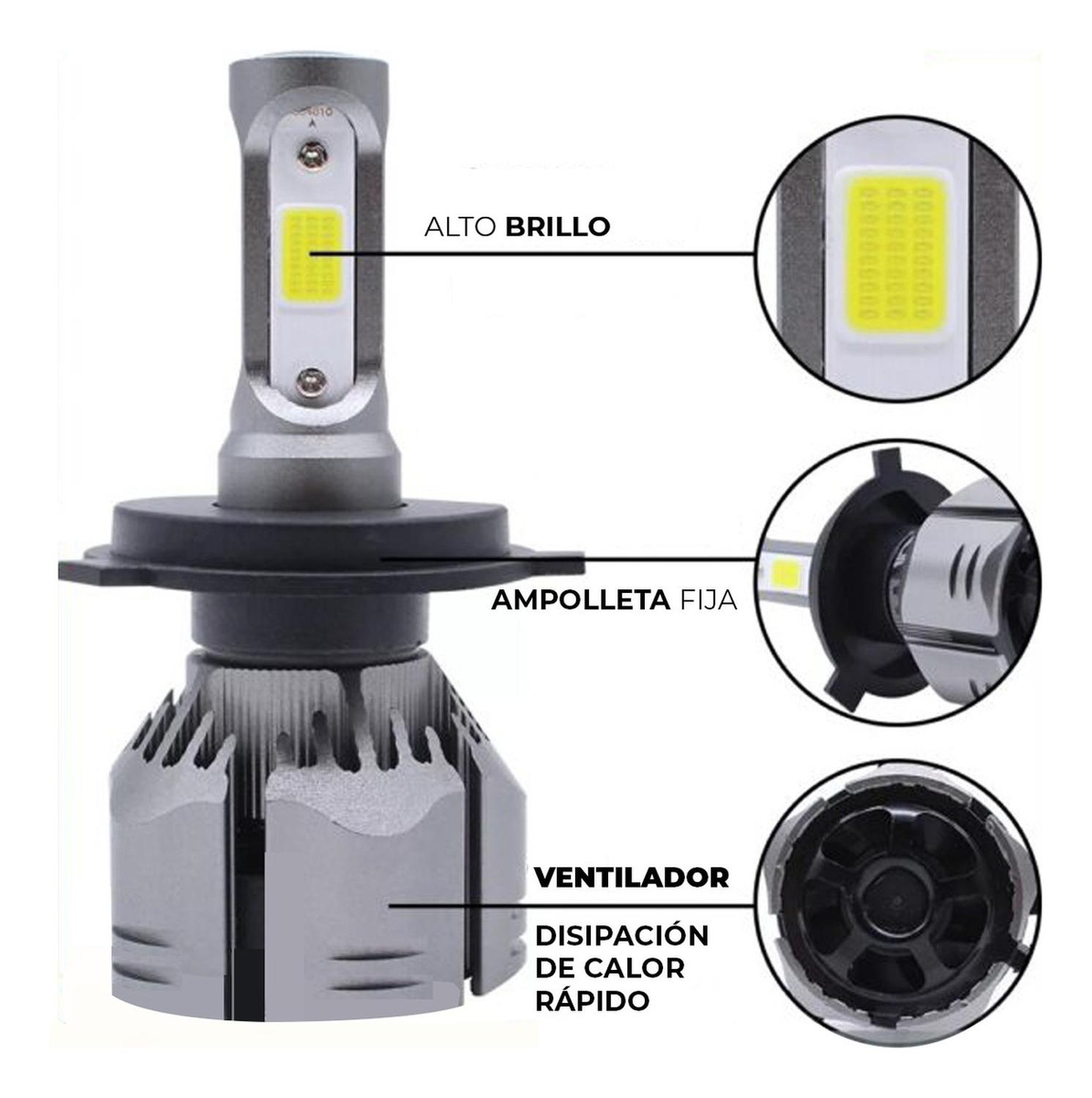 KIT TURBO LED CURSOR H4 H1 H3 H7 H11 H13 9005 9006 880 12000LM/ C6 9006 - 4