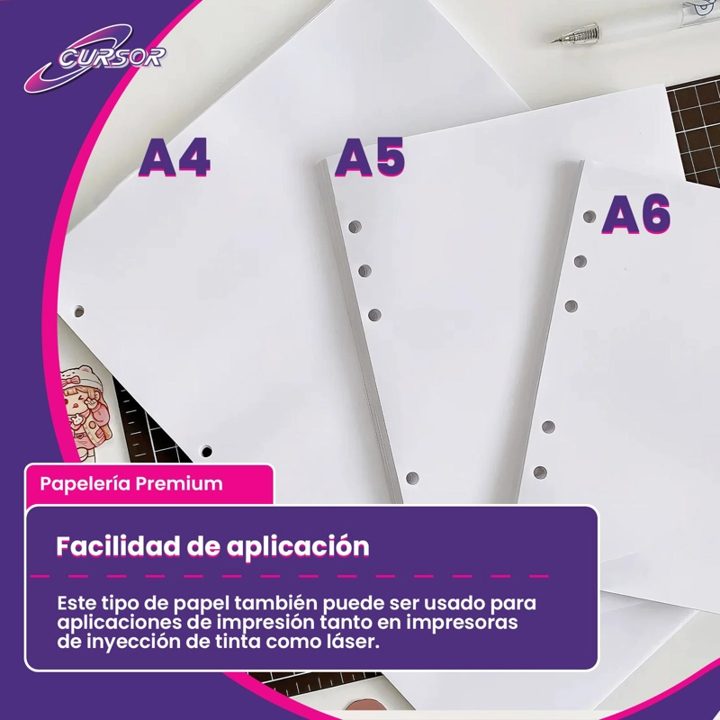 500 HOJAS DE PAPEL 6 BOND BLANCO 106GR TAMAÑO A6 AGENDA - 5