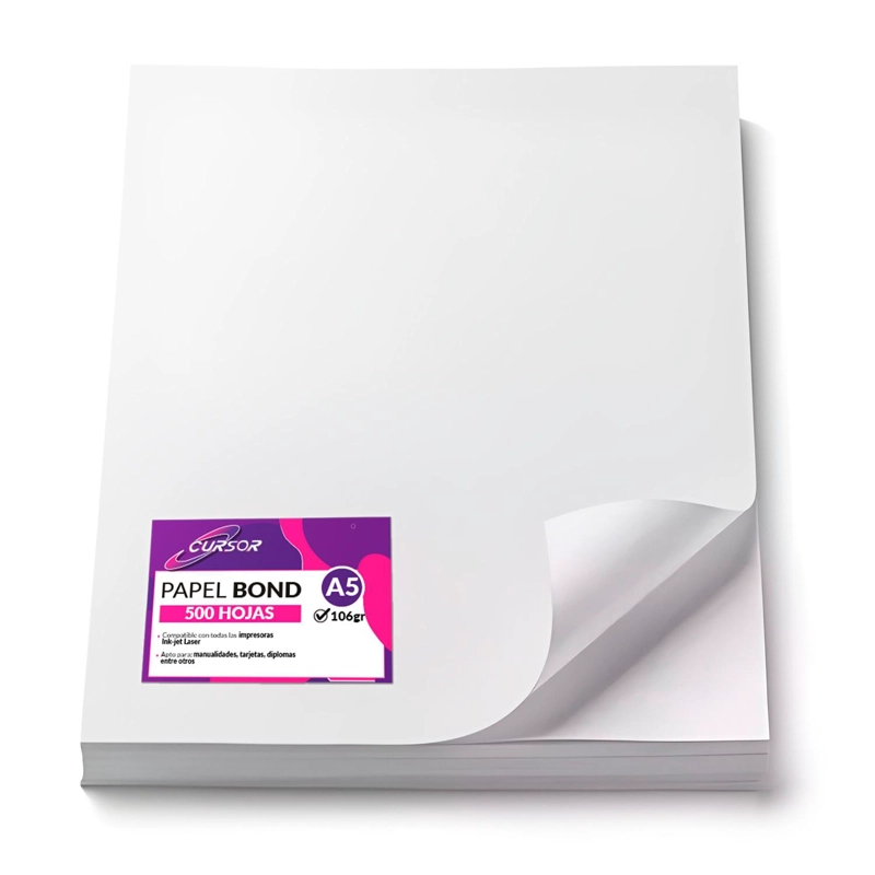 AGENDA CURSOR DE PAPEL BOND 106 GRS. TAMAÑO A5 500 HOJAS S - 1