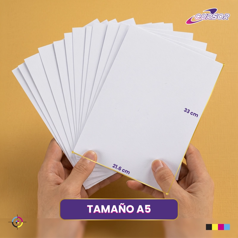 AGENDA CURSOR DE PAPEL BOND 106 GRS. TAMAÑO A5 500 HOJAS S - 5
