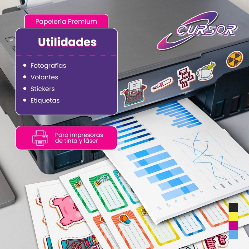 PAPEL FOTOGRAFICO ADHESIVO PREMIUM A4 115GR PACK 50 CURSOR - 4