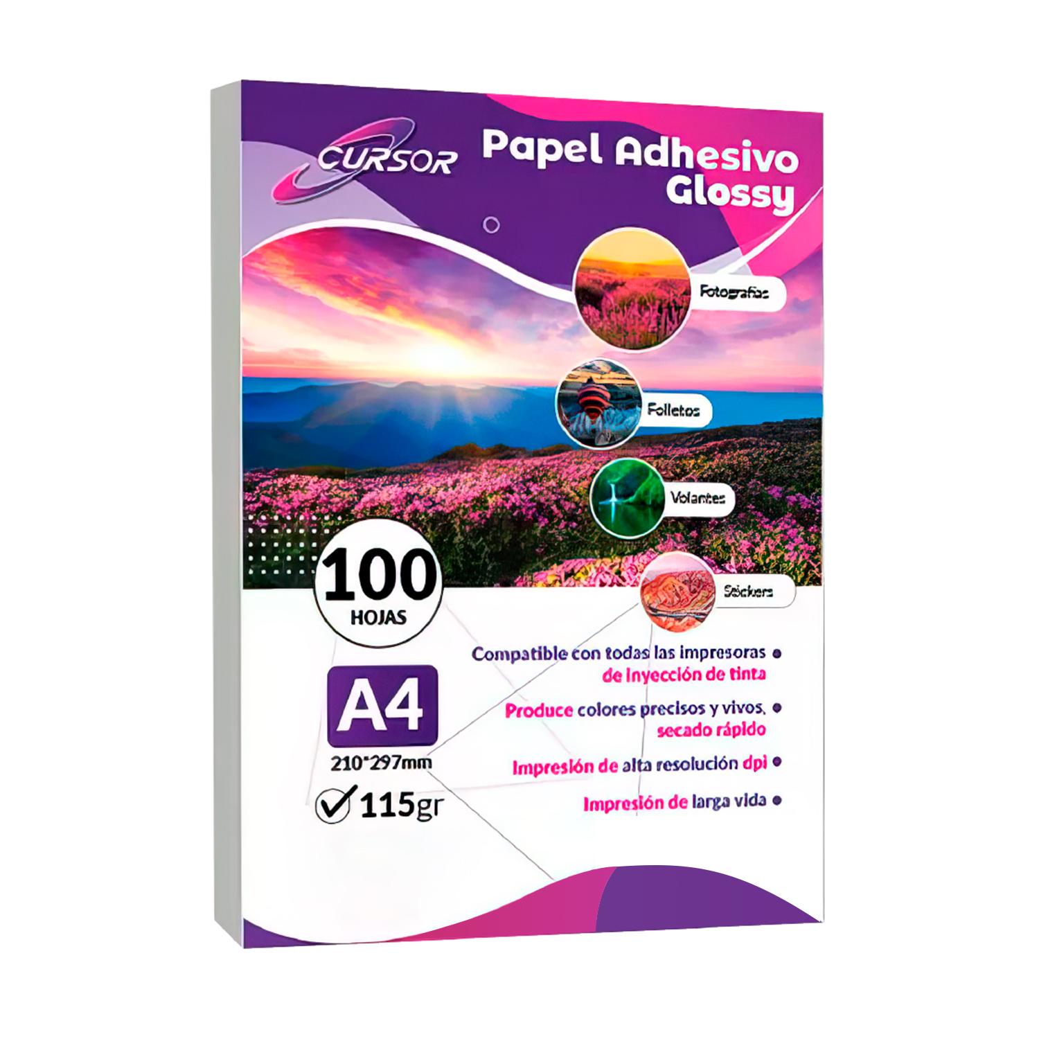 PAPEL FOTOGRÁFICO CURSOR ADHESIVO 115 GR A4 PACK DE 100 - 1