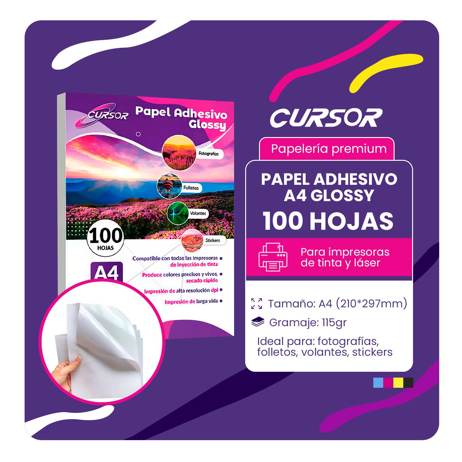 PAPEL FOTOGRÁFICO CURSOR ADHESIVO 115 GR A4 PACK DE 100 - 2