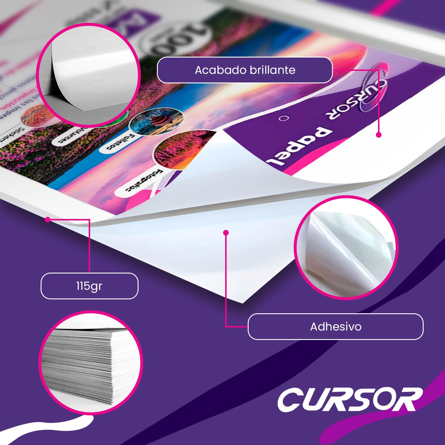 PAPEL FOTOGRÁFICO CURSOR ADHESIVO 115 GR A4 PACK DE 100 - 3