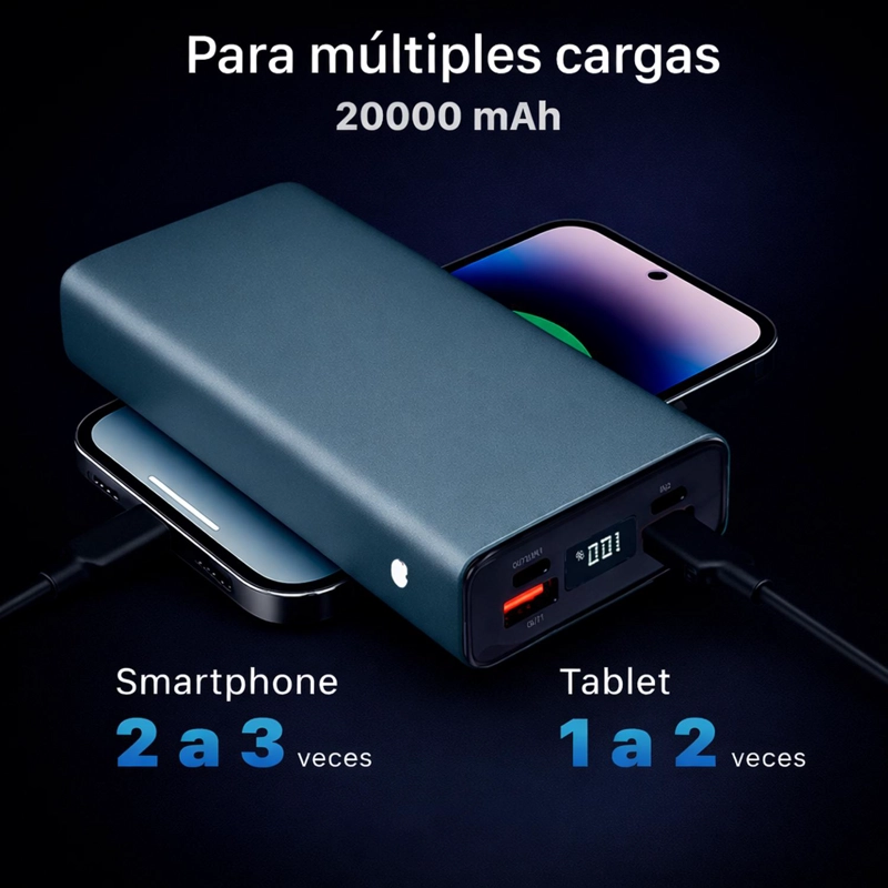 BATERIA EXTERNA POWER BANK CARGA RAPIDA 20.000MAH - 6