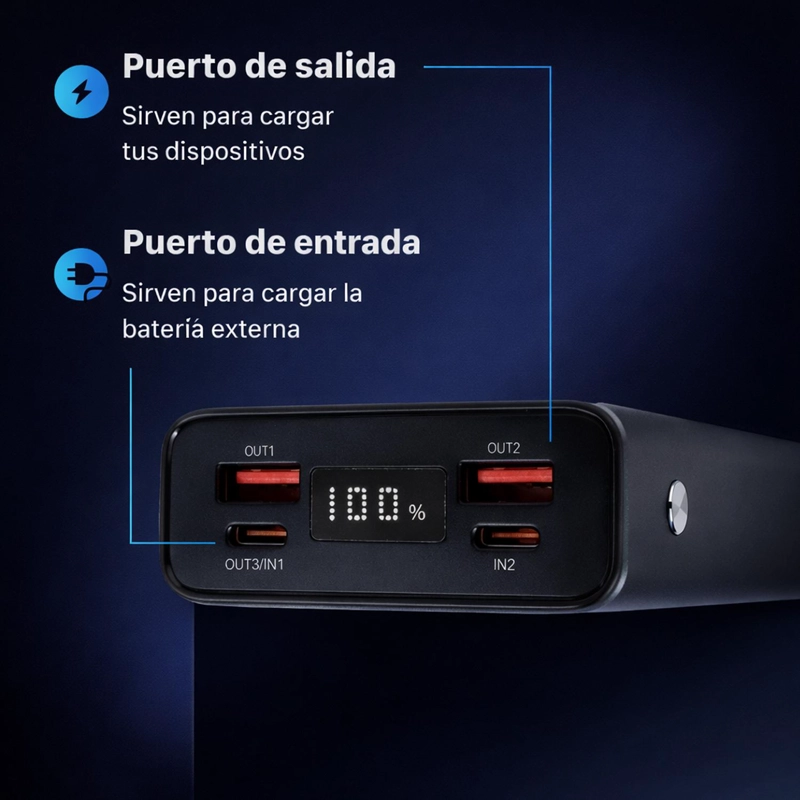 BATERIA EXTERNA POWER BANK CARGA RAPIDA 20.000MAH - 8