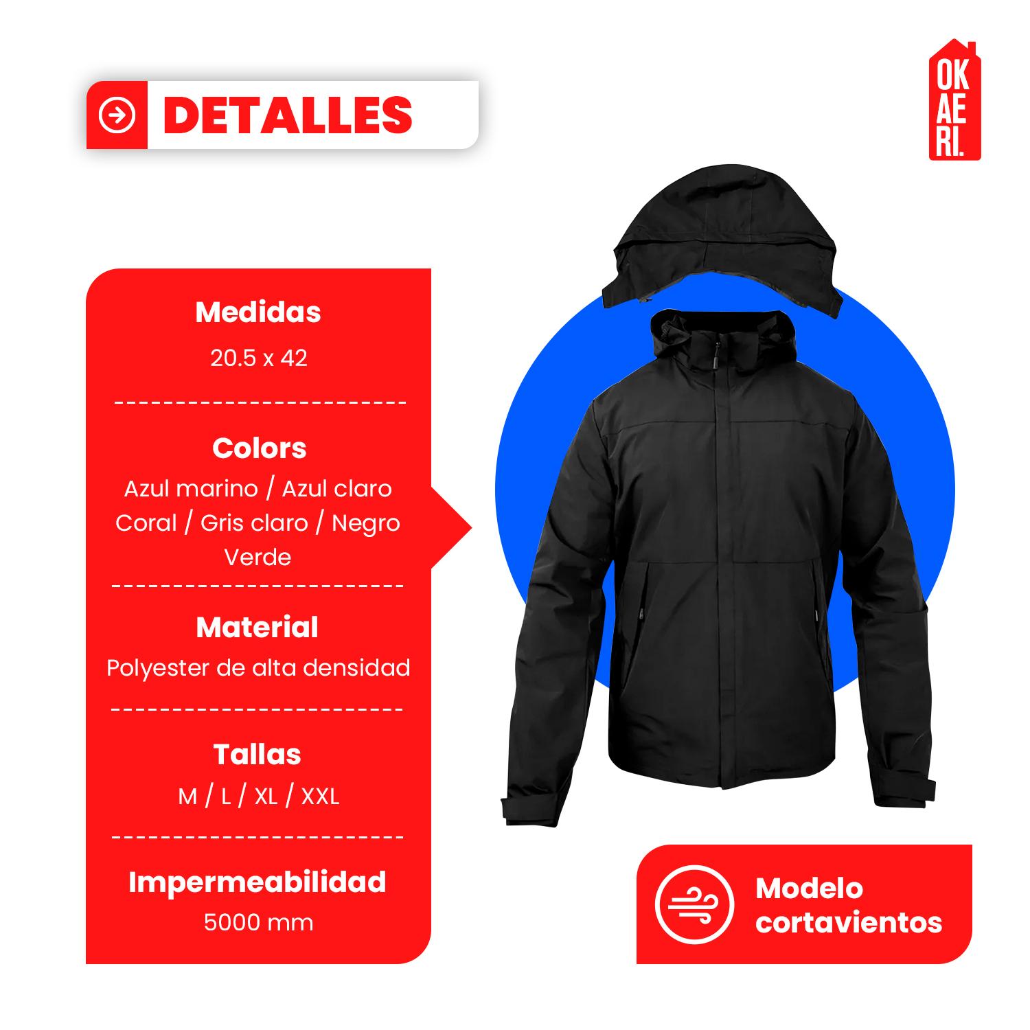 CHAQUETA CORTAVIENTO IMPERMEABLE OUTDOOR HOMBRE - 2