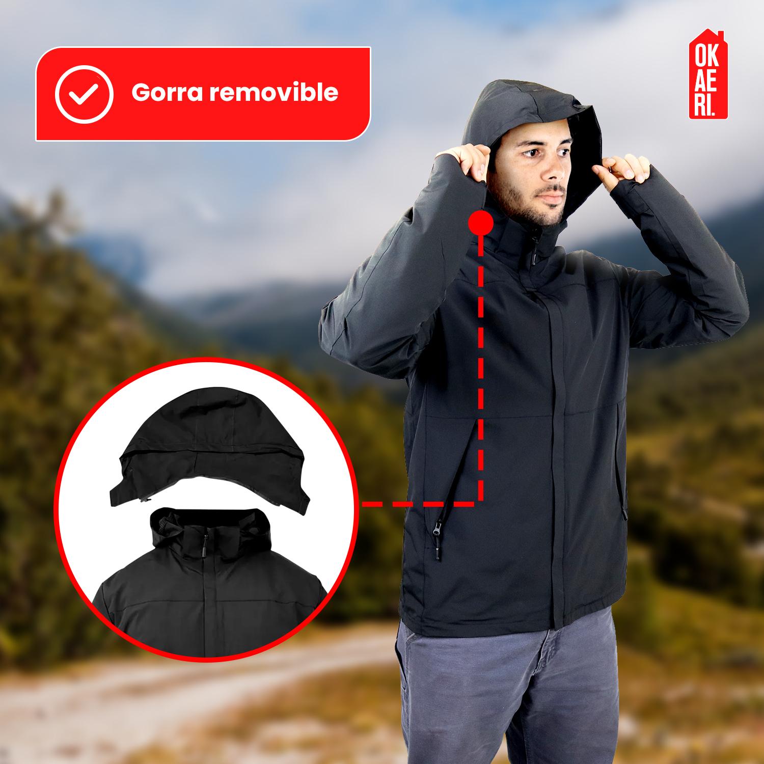 CHAQUETA CORTAVIENTO IMPERMEABLE OUTDOOR HOMBRE - 3