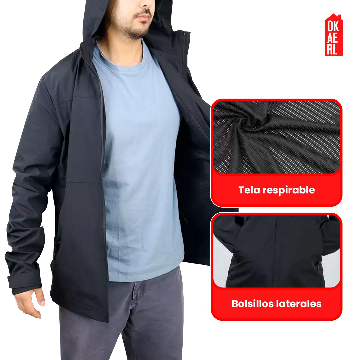 CHAQUETA CORTAVIENTO IMPERMEABLE OUTDOOR HOMBRE - 6