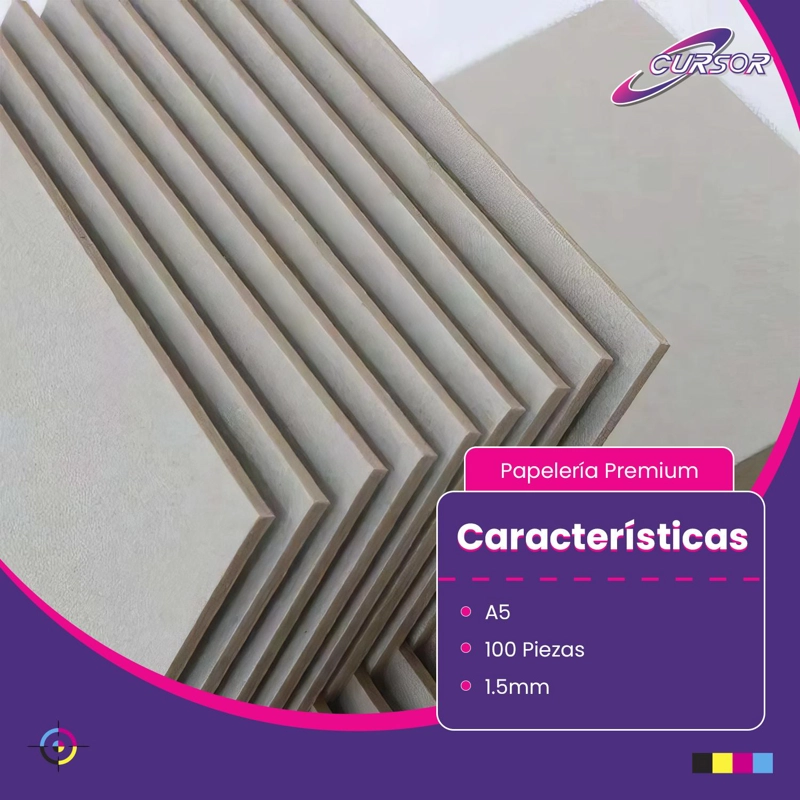 100 CARTÓN PIEDRA CURSOR 1.5 MM GR TAMAÑO A5+ 15.3 X 21.5 CM - 3