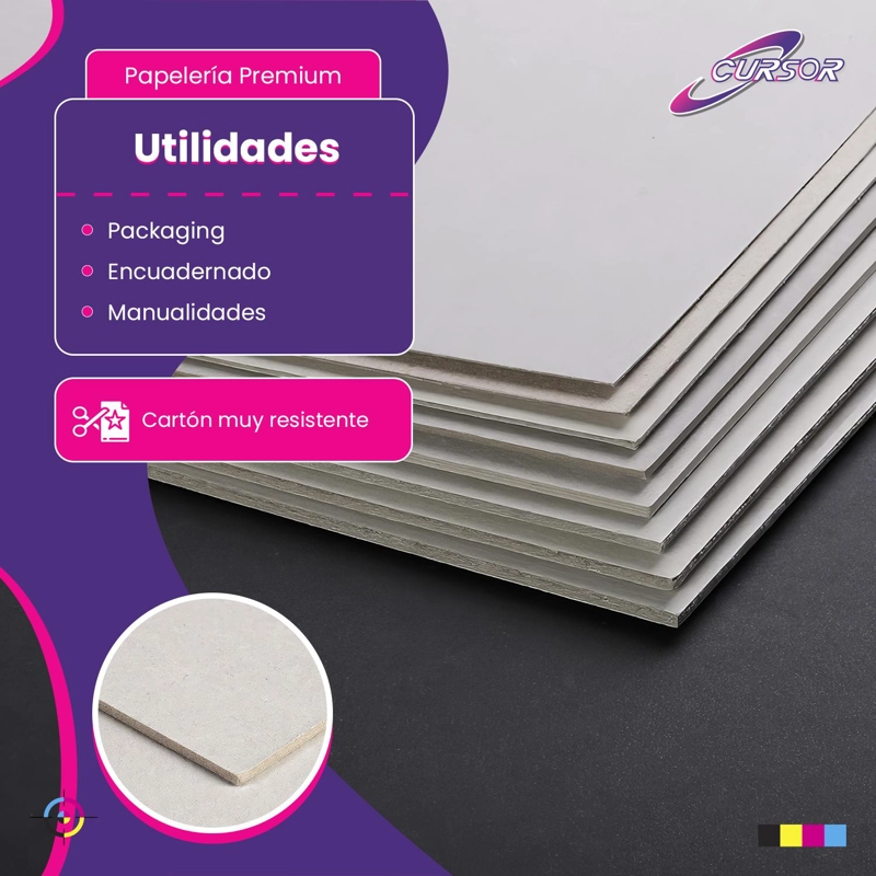 100 CARTÓN PIEDRA CURSOR 1.5 MM GR TAMAÑO A5+ 15.3 X 21.5 CM - 4