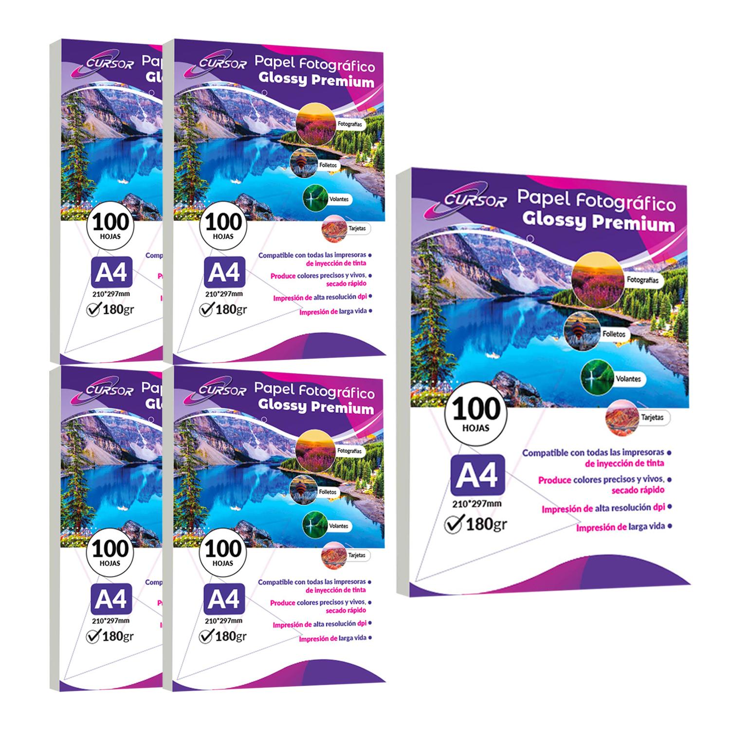 PACK 500 HJS PAPEL FOTOGRAFICO GLOSSY A4 180GR - 2
