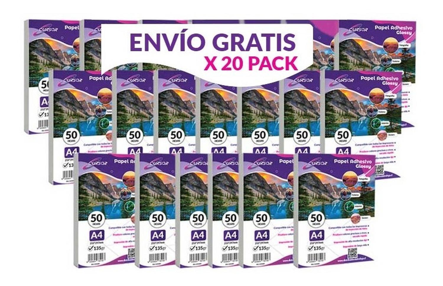 PAPEL FOTOG ADHESIVO 135G A4 GLOSSY PACK 1000HJS - 2