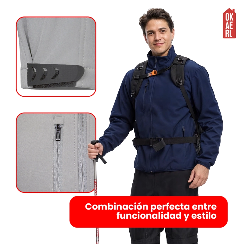 CHAQUETA SOFTSHELL TERMICO CON MICROPOLAR CORPORATIVO HOMBRE - 2