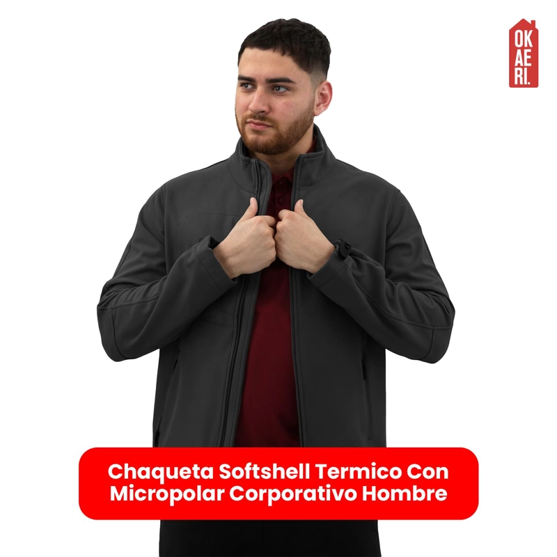 CHAQUETA SOFTSHELL TERMICO CON MICROPOLAR CORPORATIVO HOMBRE - 5