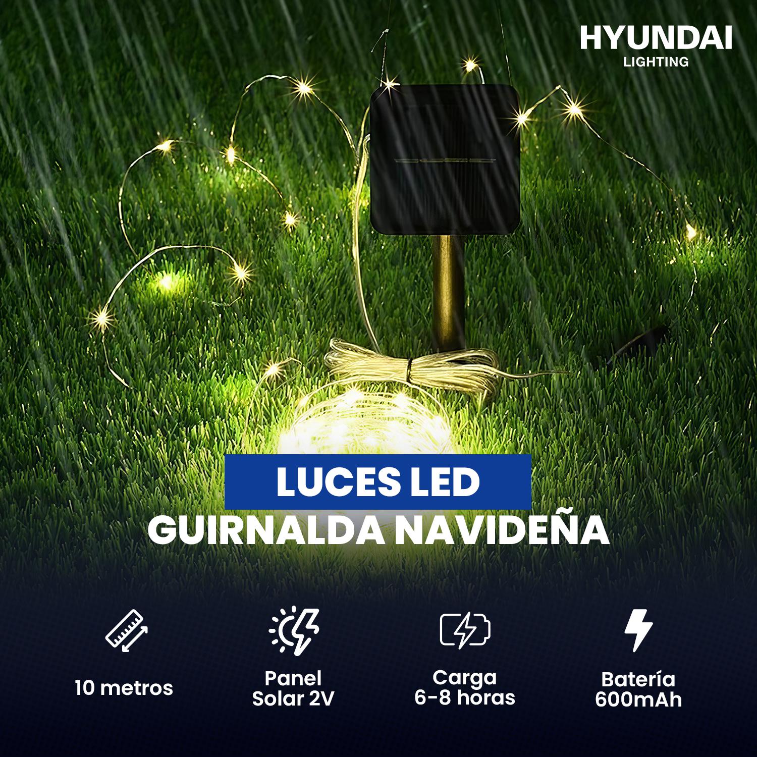 GUIRNALDA SOLAR LUCES HADA DECORATIVA 10MTS CALIDA - 2