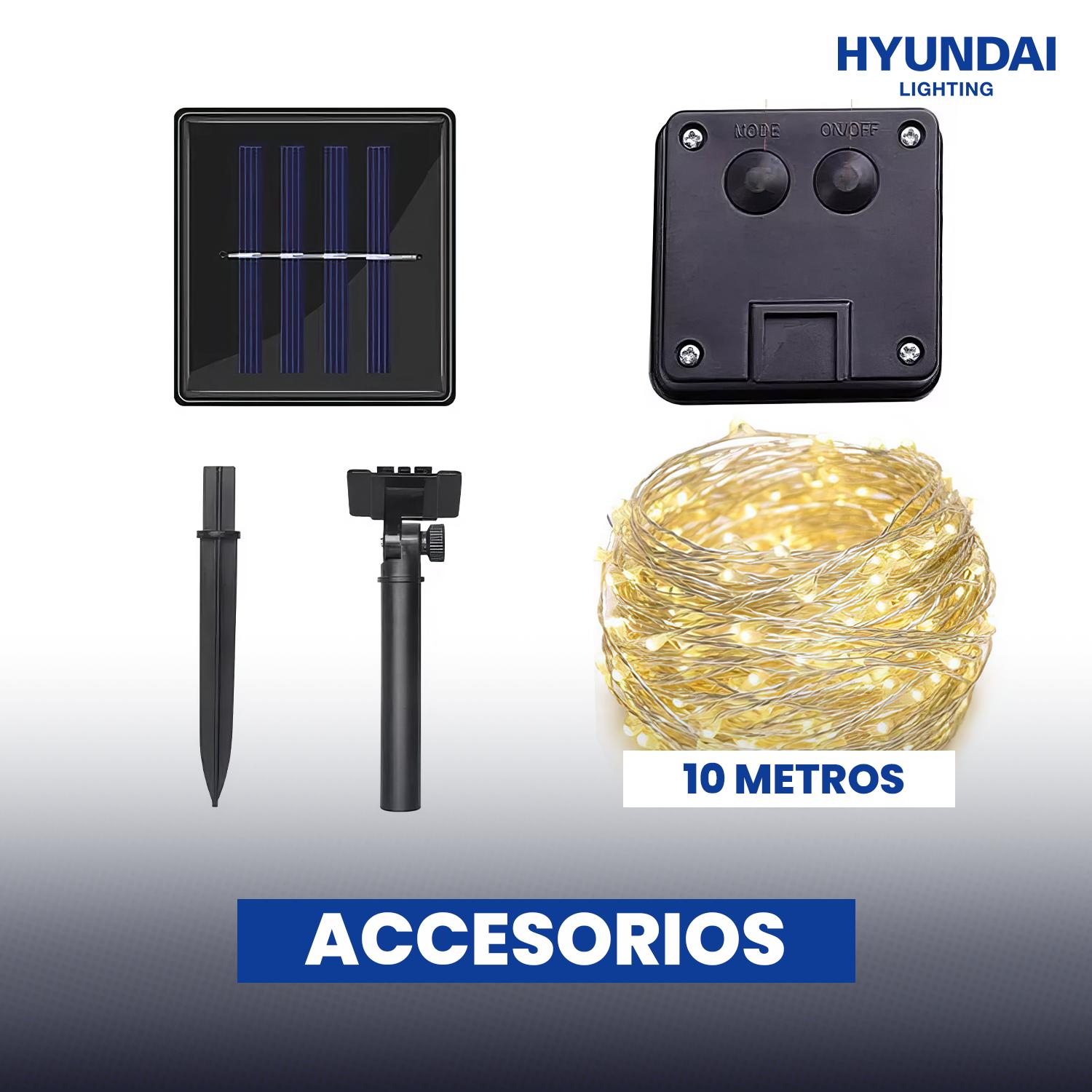 GUIRNALDA SOLAR LUCES HADA DECORATIVA 10MTS CALIDA - 3