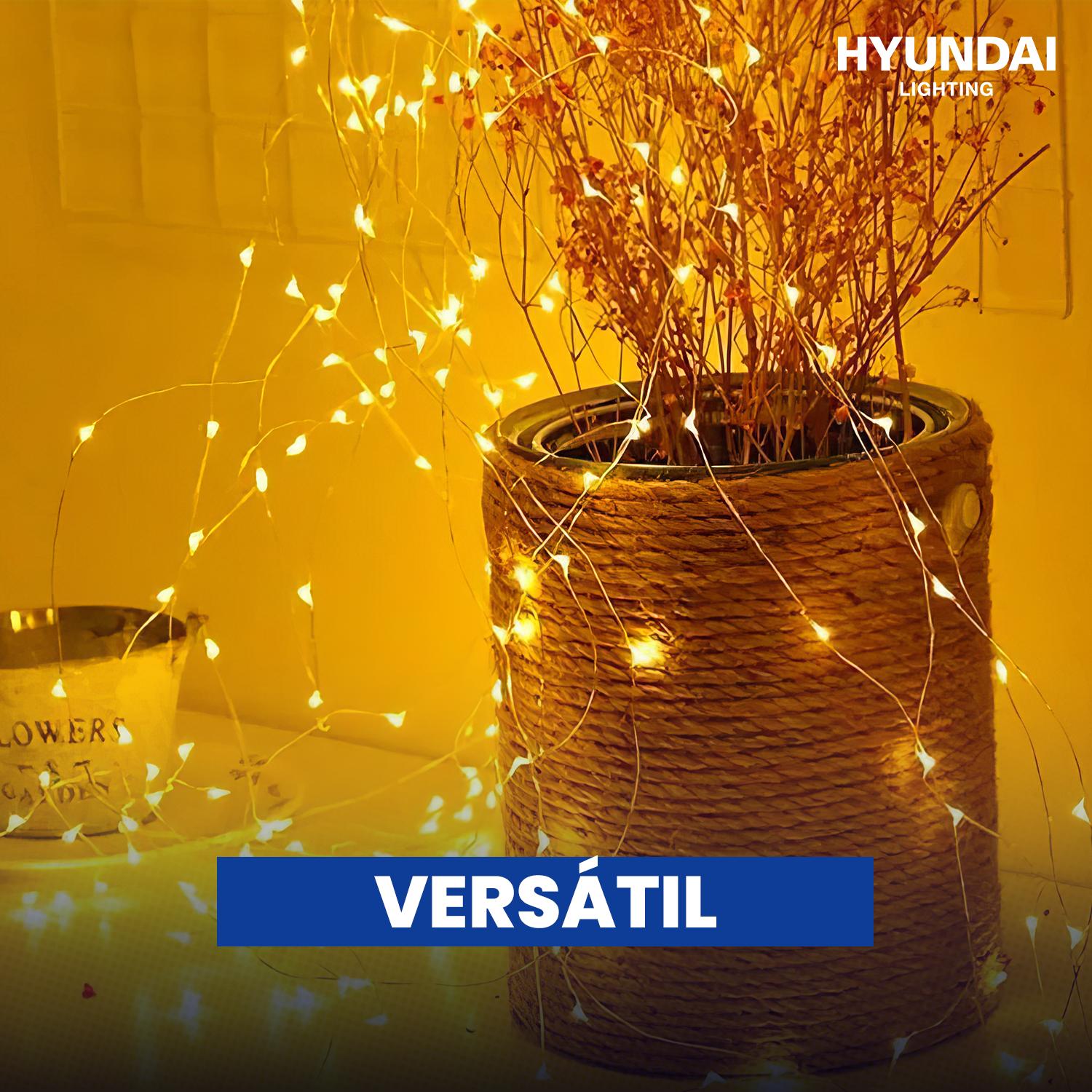 GUIRNALDA SOLAR LUCES HADA DECORATIVA 10MTS CALIDA - 7