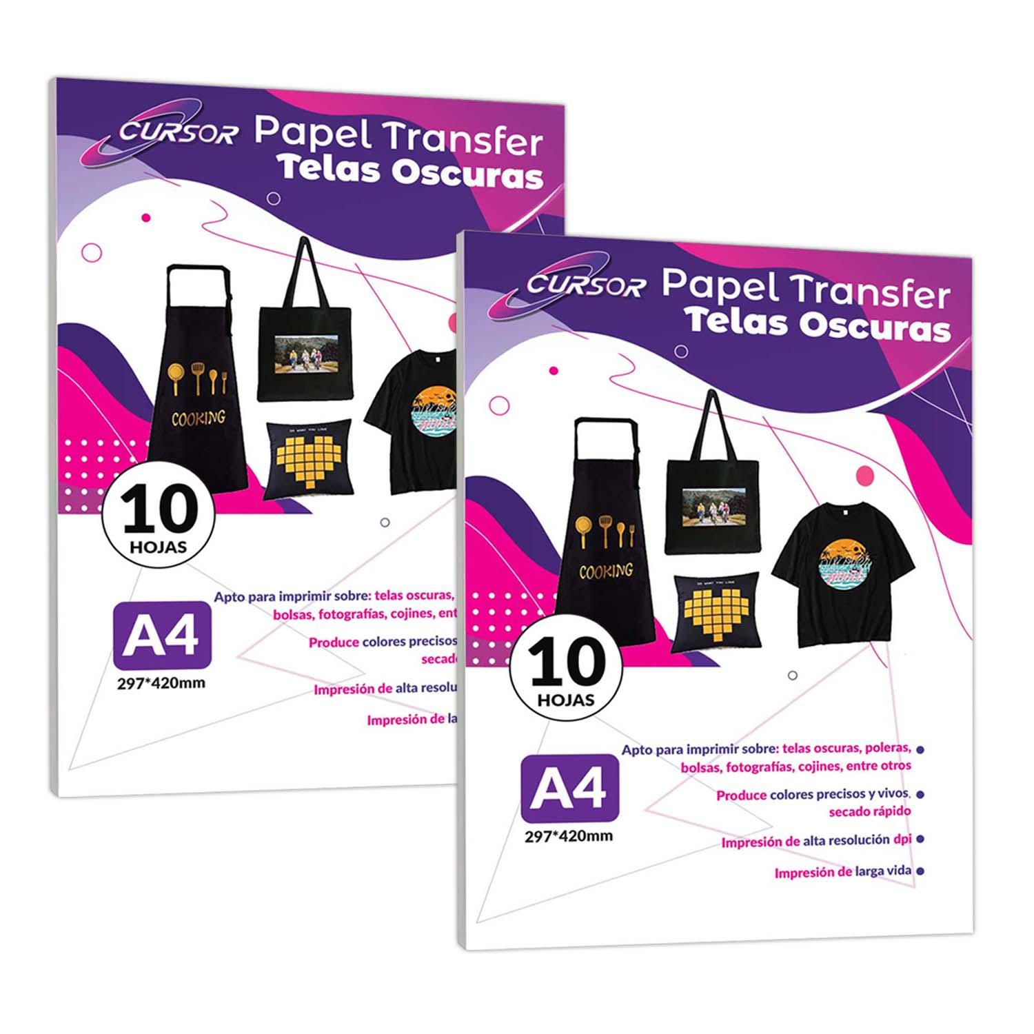 PAPEL TRANSFER TELAS OSCURAS A4 PACK 20 H CURSOR - 1