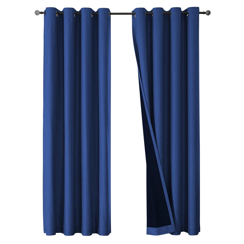 CORTINA BLACKOUT 1 PAÑO 140X230CM TEXTURA LINO AZUL - 1