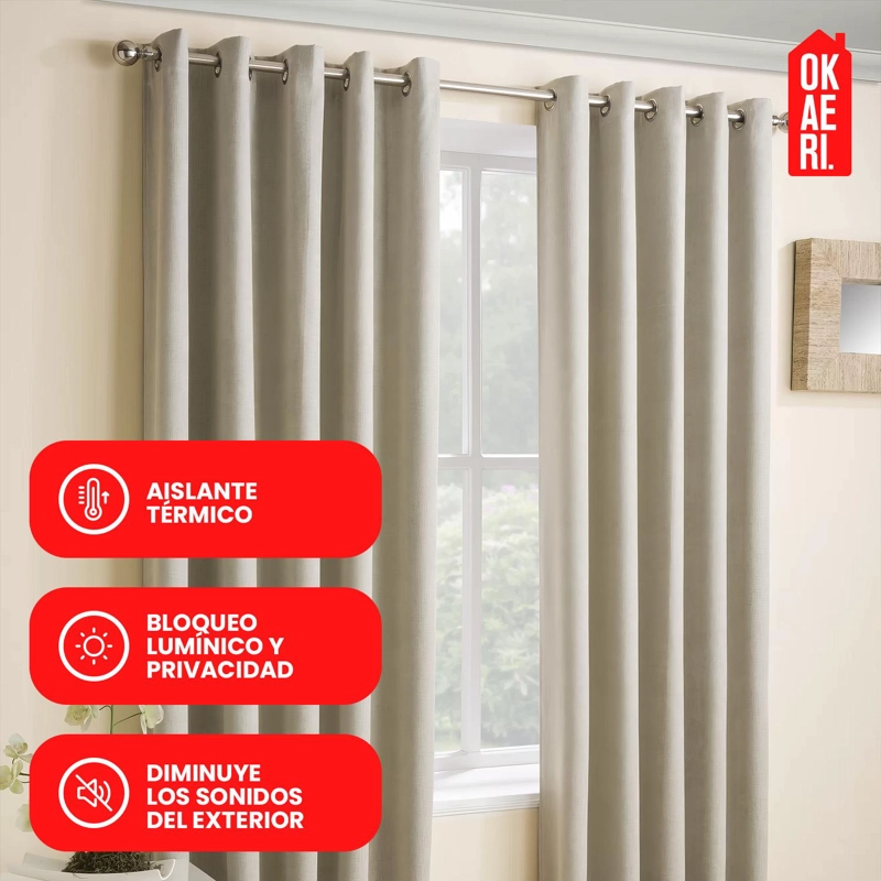CORTINA BLACKOUT 1 PAÑO 140X230CM TEXTURA LINO AZUL - 5