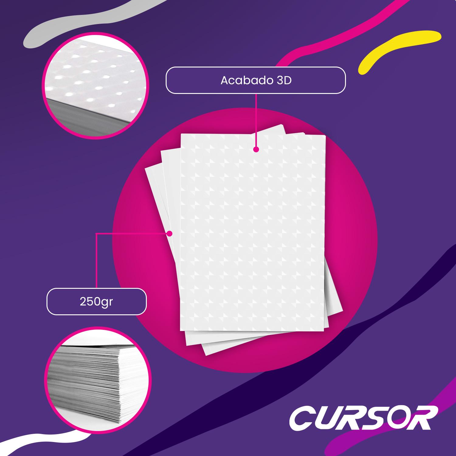 PAPEL FOTOGRAFICO GLOSSY A4 PREMIUM 3D 250GR 20H CURSOR - 3