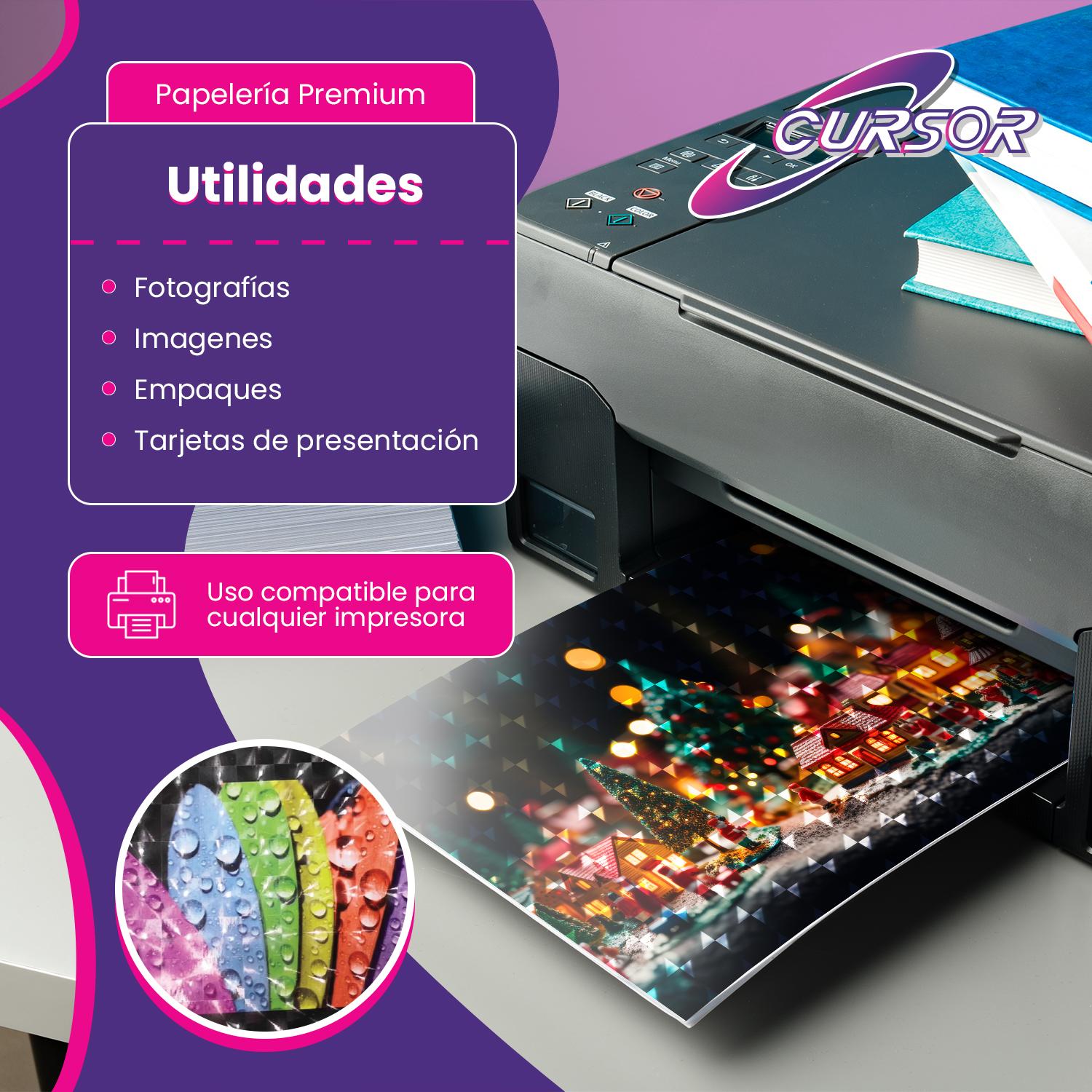 PAPEL FOTOGRAFICO GLOSSY A4 PREMIUM 3D 250GR 20H CURSOR - 4