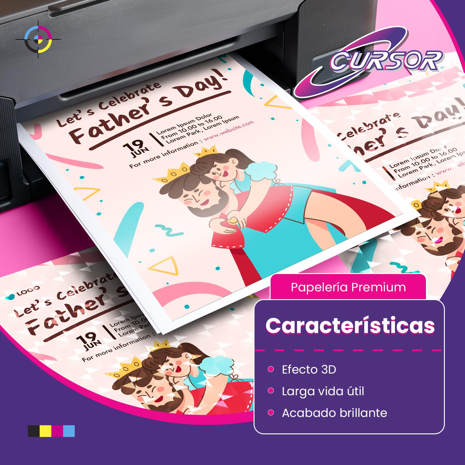 PAPEL FOTOGRAFICO GLOSSY A4 PREMIUM 3D 250GR 20H CURSOR - 5