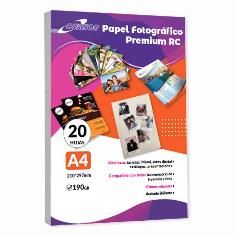 PAPEL FOTOGRAFICO PREMIUM RC 190GR 20H - CURSOR - 1