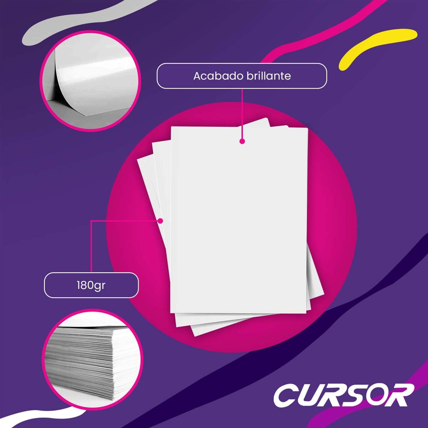 PAPEL FOTOGRAFICO GLOSSY A3 180G 50H CURSOR - 5