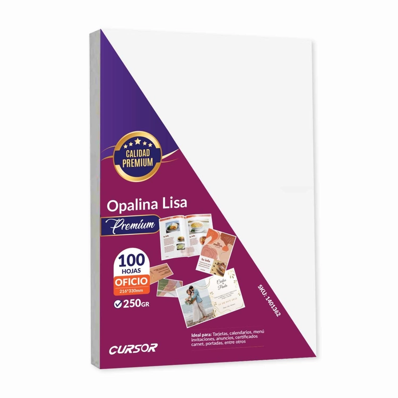 OPALINA LISA EXTRA BLANCA PREMIUM 250G OFICIO 100 H CURSOR - 1