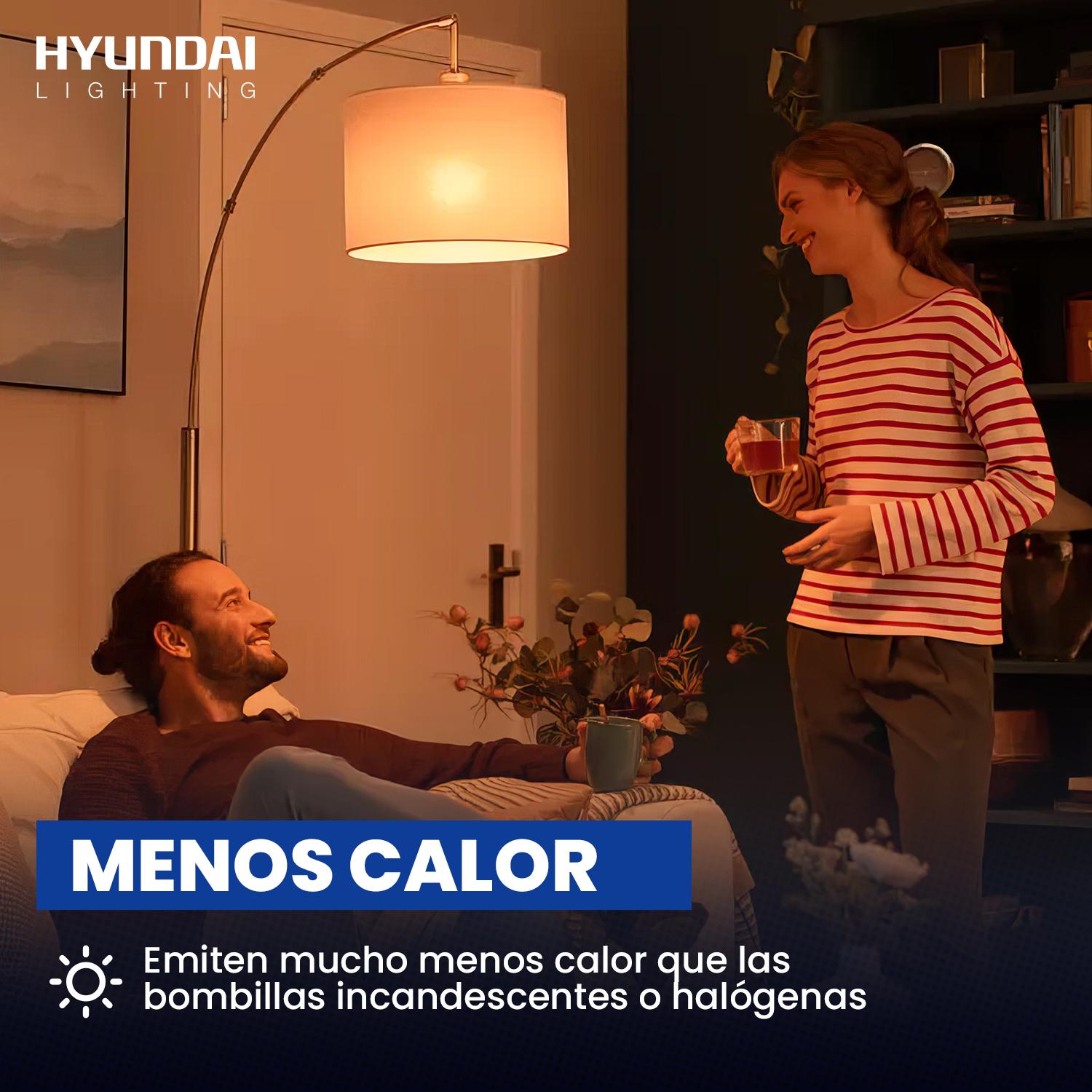 PACK 5 AMPOLLETA LED A60 E27 12W HYUNDAI AMARILLO 2700K - CALIDO - 5