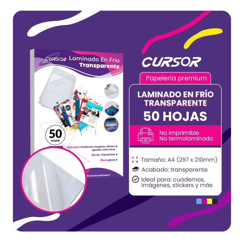 LAMINADO EN FRIO TRANSPARENTE A4 CURSOR PACK 50 - 2