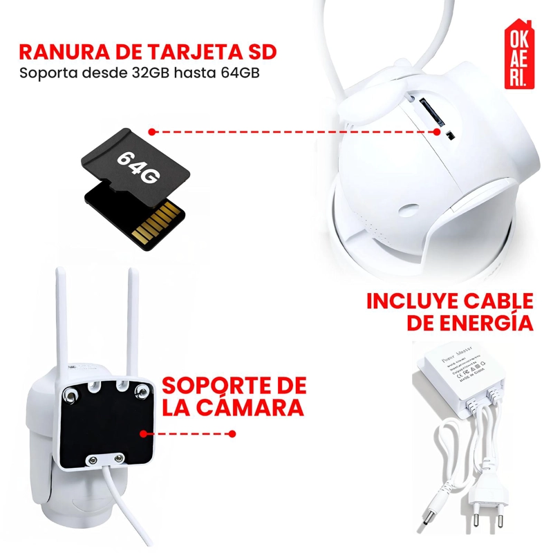 PACK X2 CAMARA IP WIFI EXTERIOR INALAMBRICA HD - 5