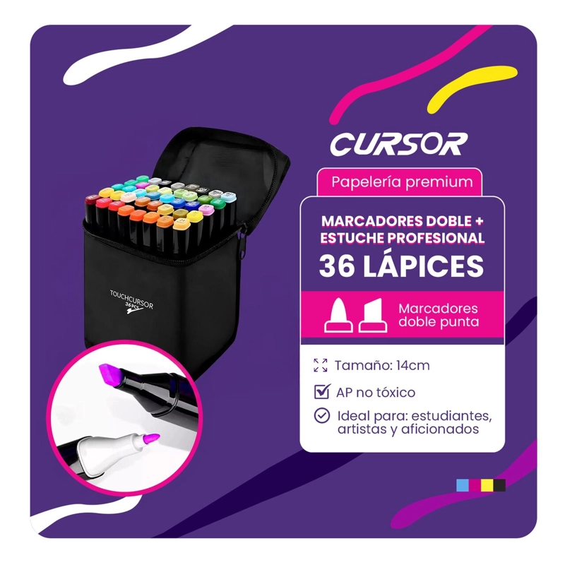 MARCADORES DOBLE PUNTA TOUCH 36 PCS - 2