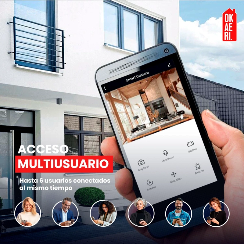 PACK X 3 CAMARA IP OKAERI WIFI EXTERIOR INALAMBRICA HD - 6