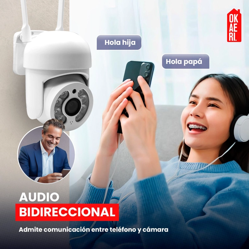 PACK X 3 CAMARA IP OKAERI WIFI EXTERIOR INALAMBRICA HD - 7