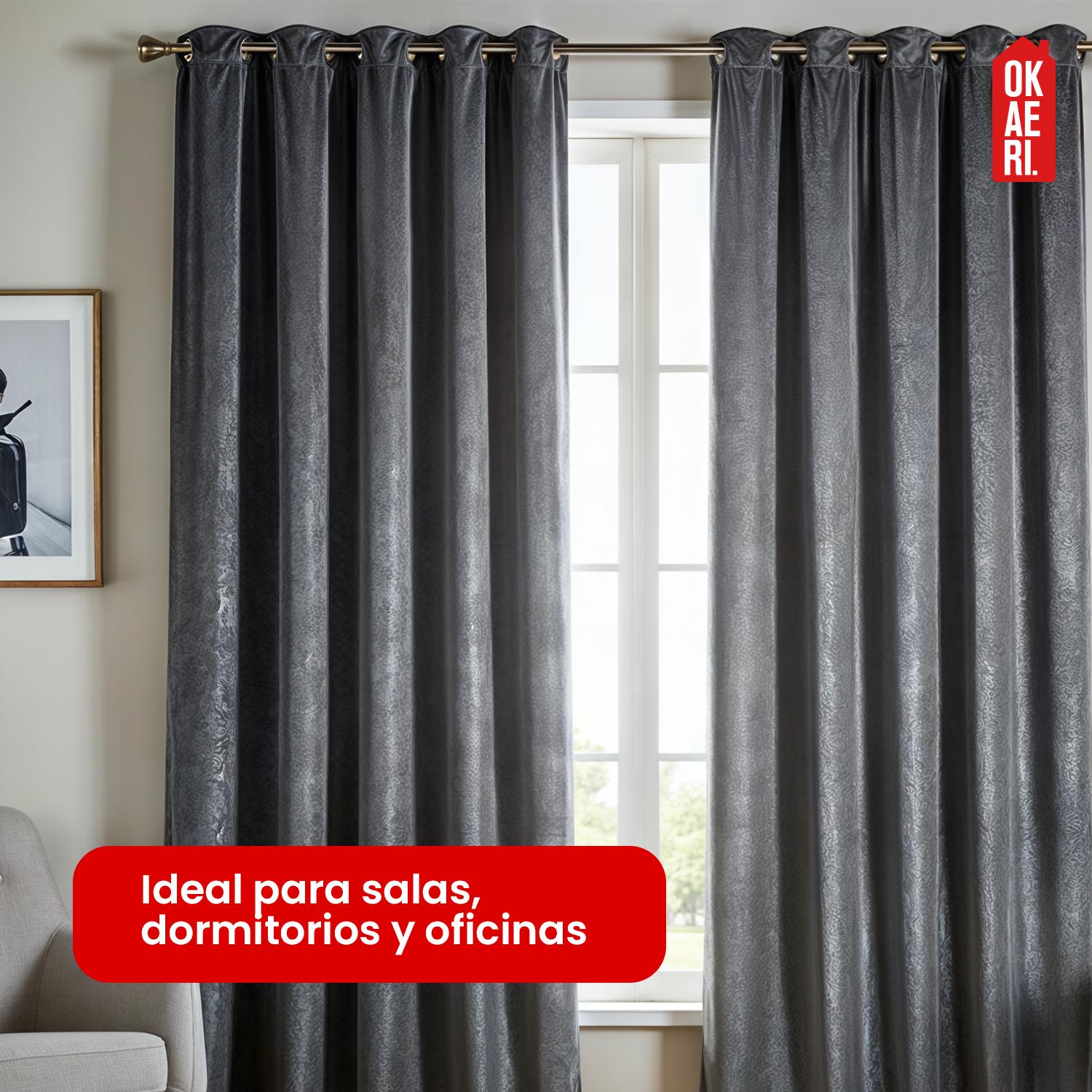 CORTINA BLACKOUT 100% 140X230CM TEXTURA TERCIOPELO - 4