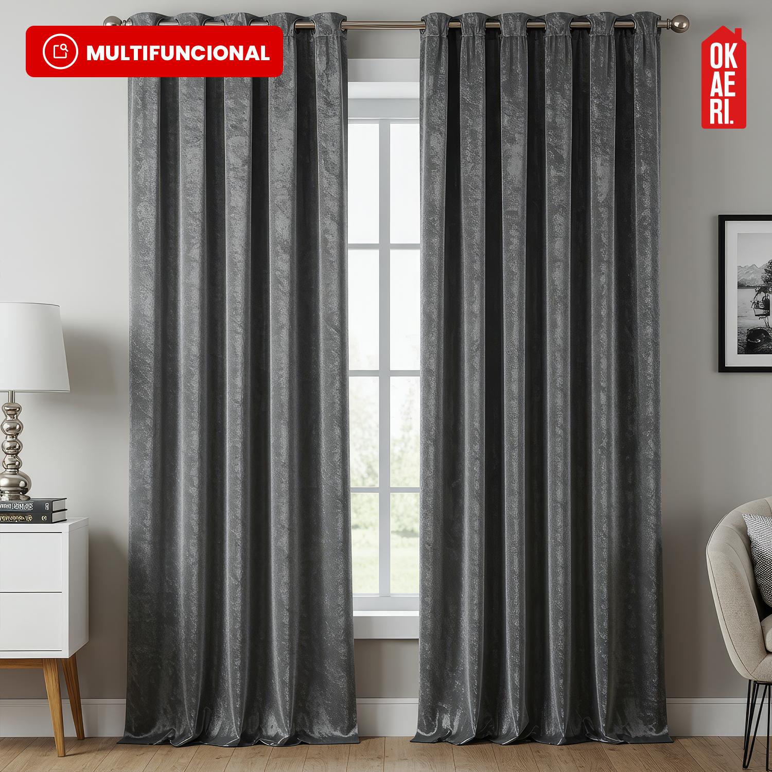 CORTINA BLACKOUT 100% 140X230CM TEXTURA TERCIOPELO - 9
