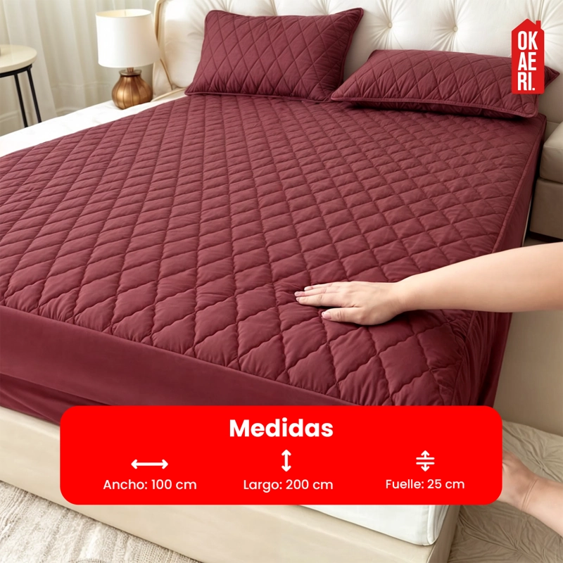 CUBRE COLCHON 1,5 PLAZAS IMPERMEABLE TAMAÑO 1.5 PLAZAS - 2