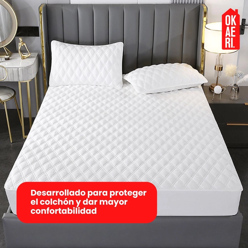 CUBRE COLCHON 1,5 PLAZAS IMPERMEABLE TAMAÑO 1.5 PLAZAS - 8