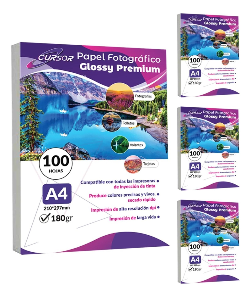 PACK 400 HJS PAPEL FOTOGRAFICO GLOSSY A4 180GR - 1
